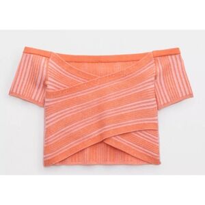 Aerie Women's Reversible Textured Sweater Cropped Top - Picante - Small